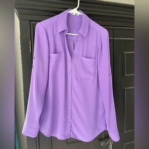 Express Purple Button Down Shirt